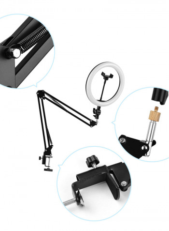 LED Ring Light With Flexible Stand Black