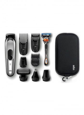 All-in-one Trimmer, 10-in-1 Trimmer, 8 Attachments And Gillette Fusion5 ProGlide Razor Silver-Black 14.4cm