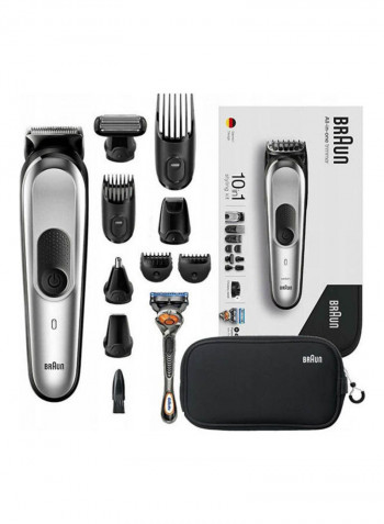 All-in-one Trimmer, 10-in-1 Trimmer, 8 Attachments And Gillette Fusion5 ProGlide Razor Silver-Black 14.4cm