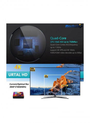 Android TV Set Top Box With Remote Control HK1 Multicolour