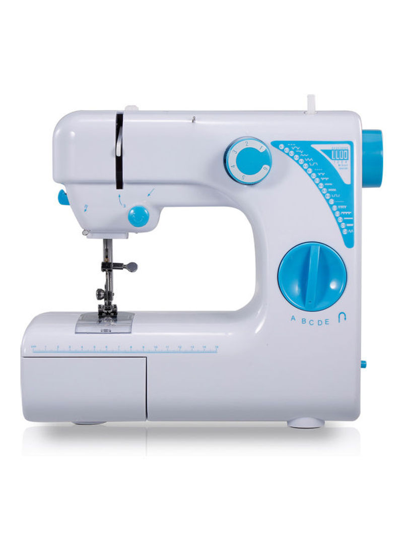 Portable Electric Sewing Machine With Foot Pedal White/Blue 27.5x12.5x26cm