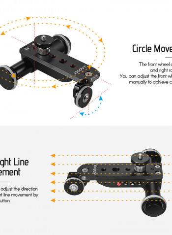 Pro Auto Dolly Motorized Video Slider Skater 12.5 * 14.5 * 4cm Black