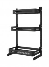3-Tier Freestanding Shelf Organizer Utensil Holder Black 63x11x24.5cm reviews 3-Tier Freestanding Shelf Organizer Utensil Holder Black 63x11x24.5cm