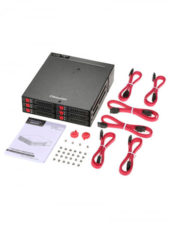 6-Bays Mobile Backplane Support أسود/أحمر