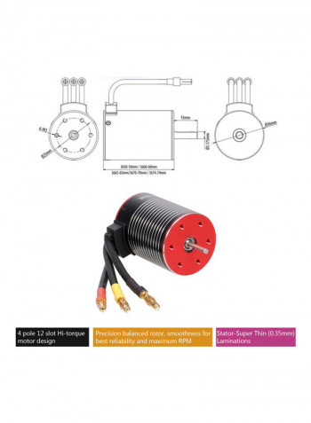 RC Car Waterproof Brushless Motor 18x5.6x9cm