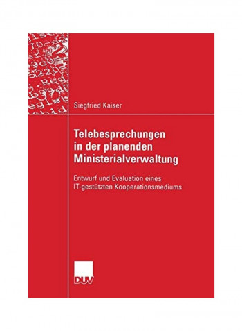 Telebesprechungen In Der Planenden Ministerialverwaltung Paperback