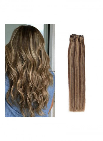 Clip In Straight Hair Extension 27 Medium Brown 22inch