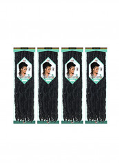 6-Piece African Roots Braid Hair Extensions Set Black