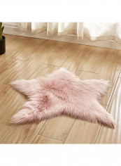 1-Piece Rug Star Shaped Solid Color European Style Floor Home Floor Mat Brown One Size
