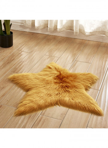 Anti-Skid Star Shaped Soft  Rug Golden One Size