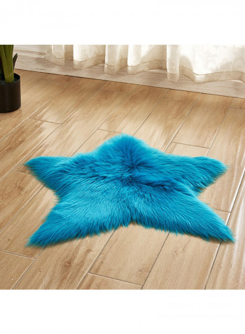 Soft Fluffy Heart Pattern Home Rug Blue