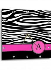 Letter A Monogram Printed Wall Clock Multicolour 15x15x0.1inch