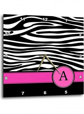 Letter A Monogram Printed Wall Clock Multicolour 15x15x0.1inch
