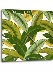 Tropical Palm Fronds Motif Wall Clock Multicolour 15 X 15inch