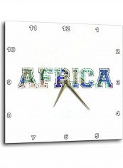 Africa Text Wall Clock Multicolour 15 X 15inch