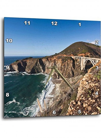 Bixby Bridge Printed Analog Wall Clock Multicolour 15x15x0.1inch