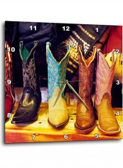 Cowboy Boots Printed Wall Clock Multicolour 15 x 15inch