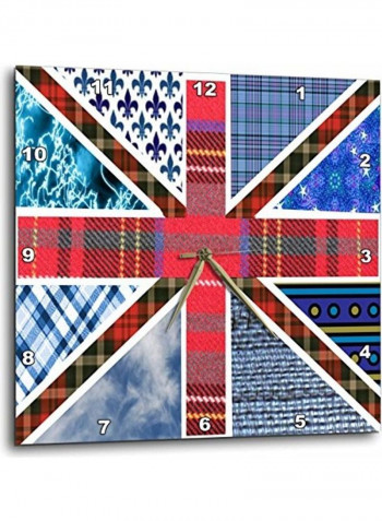 Great Britain Flag Printed Analog Wall Clock Multicolour 15x15x0.1inch
