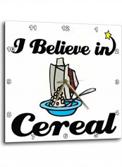 I Believe In Cereal Printed Wall Clock Multicolour 15x15x0.1inch