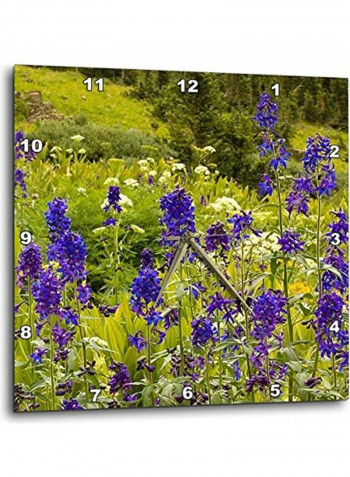 Purple Field Wall Clock Multicolour 15x15inch