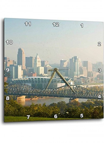 Cincinnati Morning City View Wall Clock Multicolour 15 X 15inch