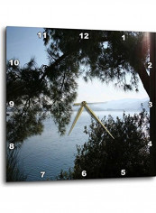 Pine Trees On A Calm Sea Printed  Wall Clock Multicolour 15 x 15inch