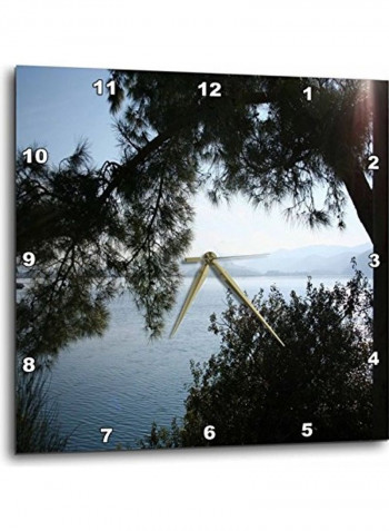 Pine Trees On A Calm Sea Printed  Wall Clock Multicolour 15 x 15inch