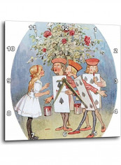 Vintage Alice Printed Wall Clock Red 15 x 15inch