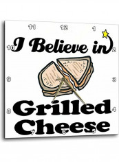 I Believe In Grilled Cheese Printed Wall Clock Multicolour 15x15x0.1inch