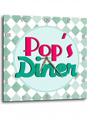 Pops Diner Wall Clock Multicolour 15x15inch