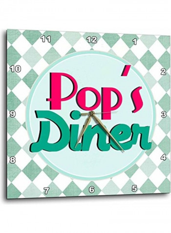 Pops Diner Wall Clock Multicolour 15x15inch