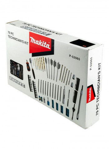 79-Piece Technicians Kit Black/Silver/Blue