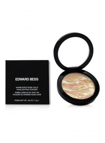 Marbleized Rose Gold Highlighting Powder أبيض/بيج/بني