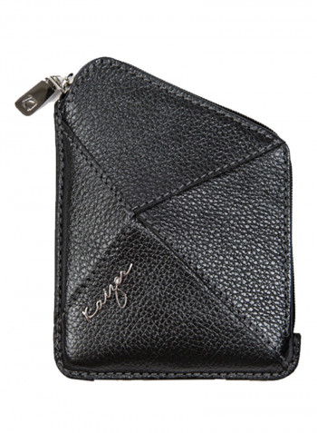 Cosset Leather Coin Purse With Cardholder Black