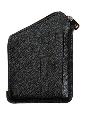 Cosset Leather Coin Purse With Cardholder Black