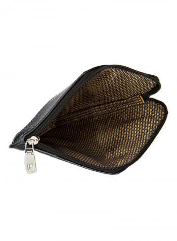 Cosset Leather Coin Purse With Cardholder Black