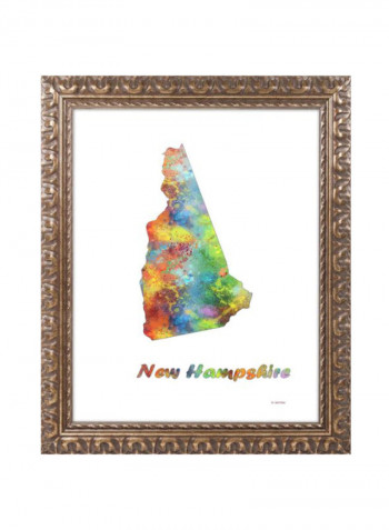 Nevada State Map-1 Wall Art Multicolour 11 x 14inch