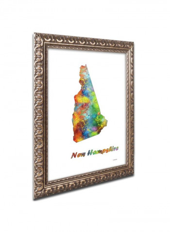 Nevada State Map-1 Wall Art Multicolour 11 x 14inch