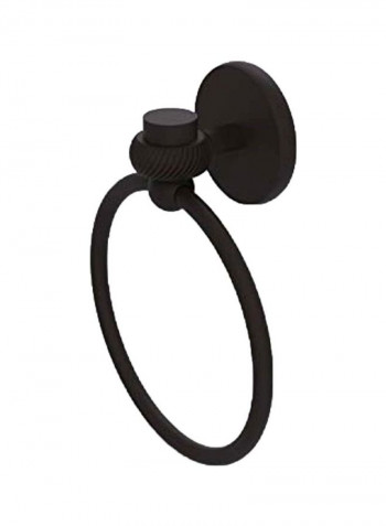 Orbit One Collection Twist Accent Towel Ring Black 6x2x7.5inch