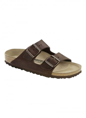 Buckle Strap Flat Sandals Brown