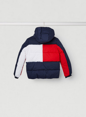 Youth Flag Hooded Puffer Jacket Twilight Navy