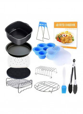 11-Piece Air Fryer Accessory Set Black/Silver/Blue