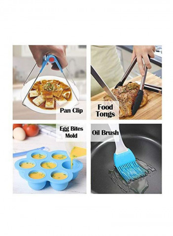 11-Piece Air Fryer Accessory Set Black/Silver/Blue