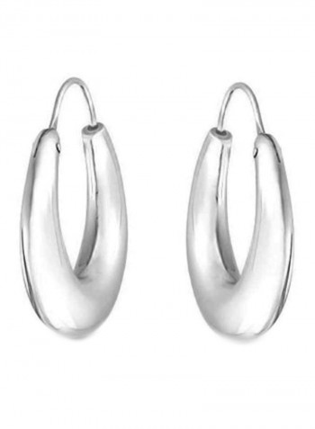 925 Sterling Silver Oval Hoop Earrings