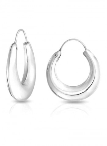 925 Sterling Silver Oval Hoop Earrings