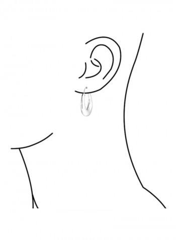 925 Sterling Silver Oval Hoop Earrings