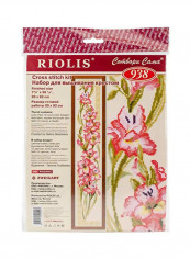 15-Piece Gladioli Cross Stitch Kit Pink/White/Green