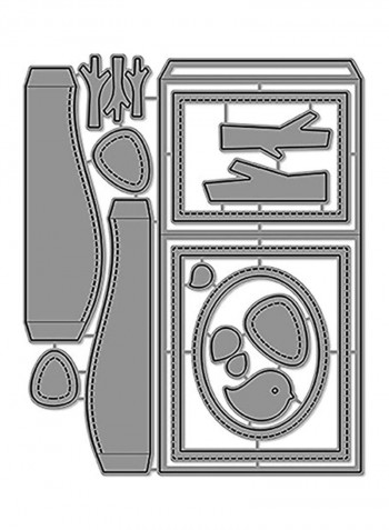 Shadow Box Card Custom Craft Dies Grey/Black