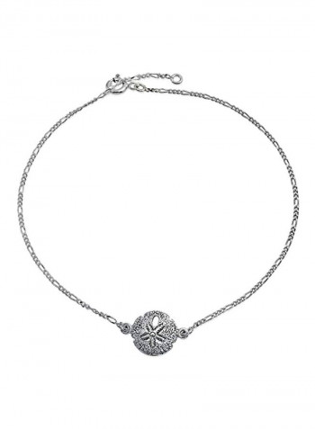 925 Sterling Silver Adjustable Dollar Beach Anklet
