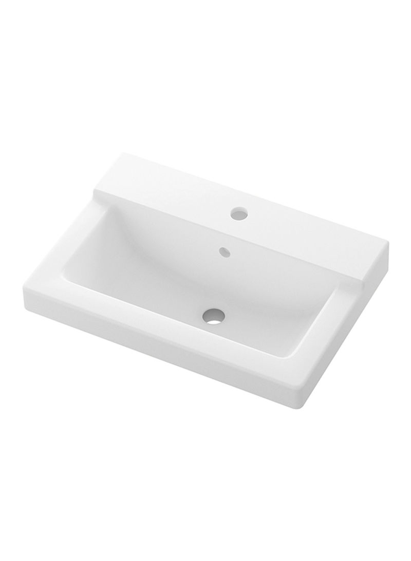 Art Design Countertop Wash Basin White 61x41x8centimeter